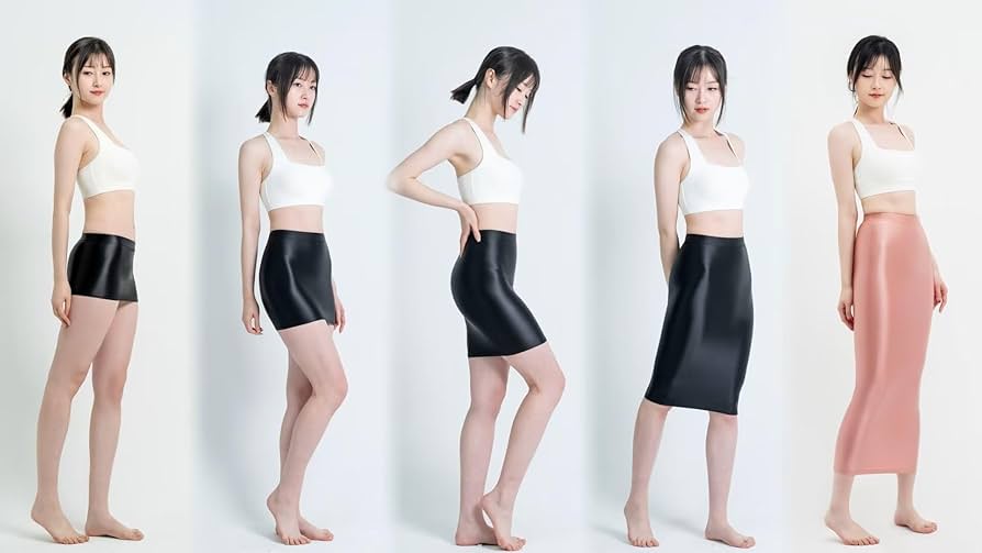 Amazon.co.jp: MJINM 超光沢スーパーショートスカート ドレス